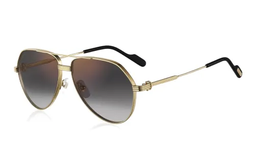 CARTIER Metal Aviator Sunglasses Unisex Gold