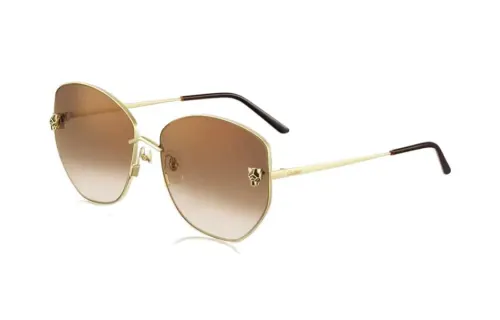 CARTIER Irregular Shape Sunglasses Women's Gold