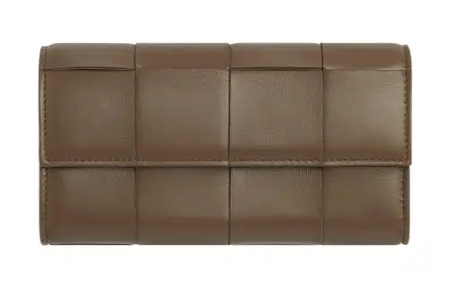 Bottega Veneta Lambskin Wallet Large Women's Taupe