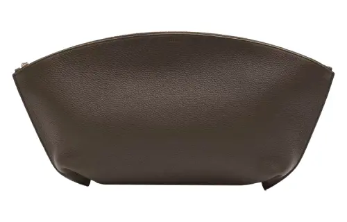 THE ROW Zip Closure Cow Leather Clutch Large Women's Olive