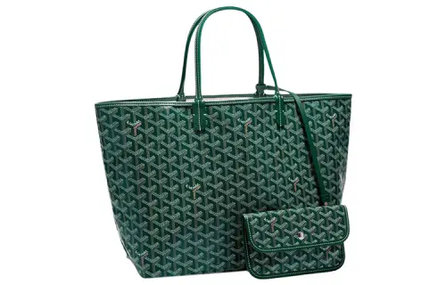 GOYARD Saint Louis Canvas With Calfskin Tote Bag, Shopping Bag, Handbag Small Unisex Green