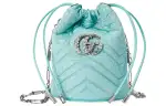 GUCCI GG Marmont Herringbone Cloud Pattern Fabric Bucket Bags Crossbody Bag, Shoulder Bag Women's Light Blue