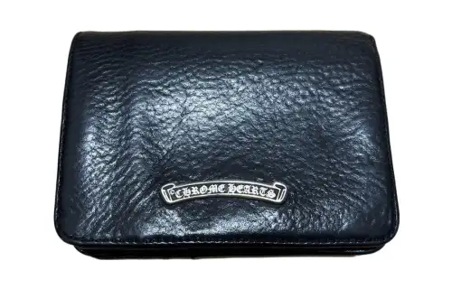 Chrome Hearts Cow Leather Coin Purse Unisex Black