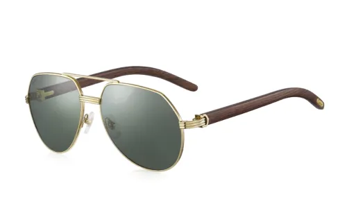 CARTIER Aviator Sunglasses Unisex Gold