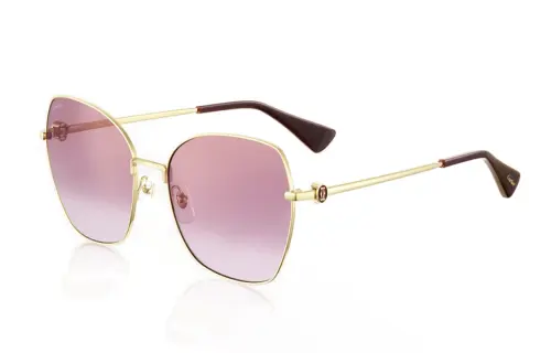 CARTIER Metal Irregular Shape Sunglasses Women's Gold