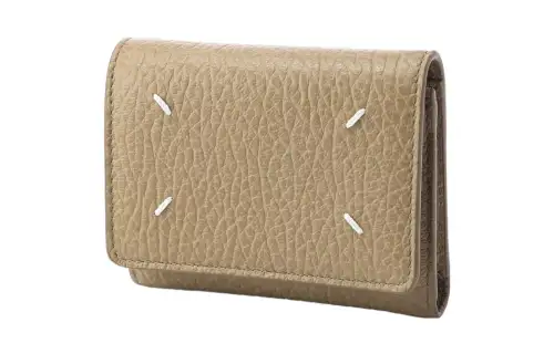Maison Margiela Calfskin Card Holder, Wallet Women's Khaki