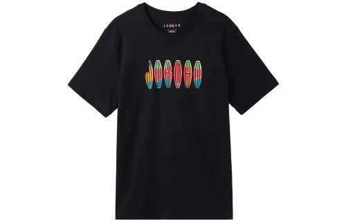 Jordan MVP T Shirts Men's Black Crew Neck Moderate Straight Fit