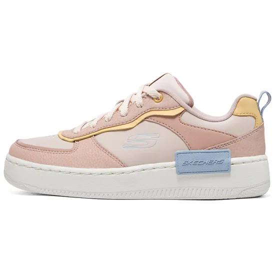Skechers Sport Court 92 Skateboard Shoes Women's Low-Top Pink Blue