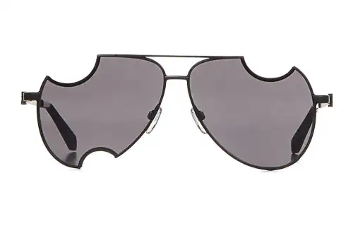 OFF WHITE Metal Irregular Shape Sunglasses Unisex Black
