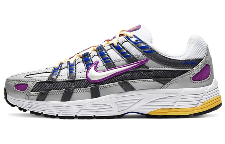 Nike P-6000 Sports comfortable, non-slip and lightweight low-top running shoes for women, silver and purple