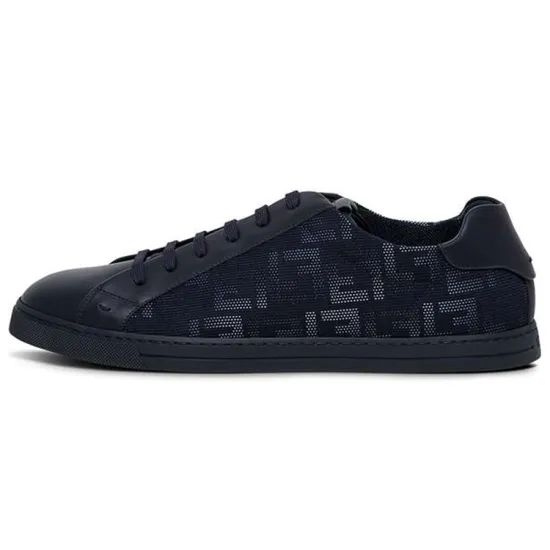 FENDI Skateboard Shoes Men Low-Top Marine Blue