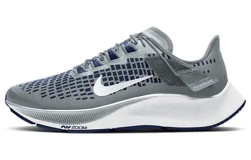 Nike Pegasus 37 Cushioning Slip Resistant Low top Casual Running Shoes Women's Gray White Blue Wide Fit