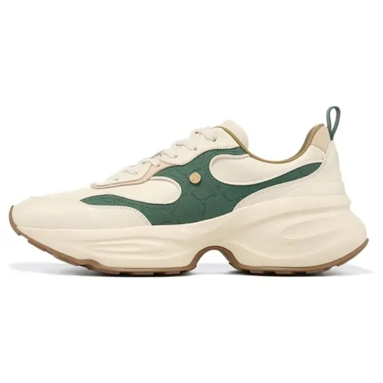 LI NING 1990 Clouds Rebound Cushioning Slip Resistant Low Top Running Shoes Men's Yellow Green Khaki