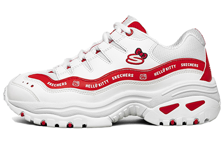 Hello Kitty x Skechers Hello Kitty Co-Bender Series Комфортная сетчатая ткань Синтетическая кожа для отдыха Беговая обувь женский красный