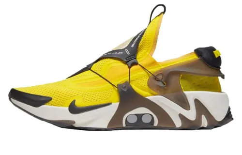 Nike Adapt Huarache stitching sports mesh non-slip low-top running shoes men's yellow domestic version