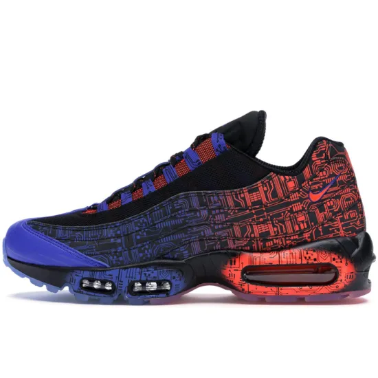 Nike Air Max 95 Anti Slip Wear Resistant Low Top Running Shoes Unisex Black Blue Red 2019 Edition
