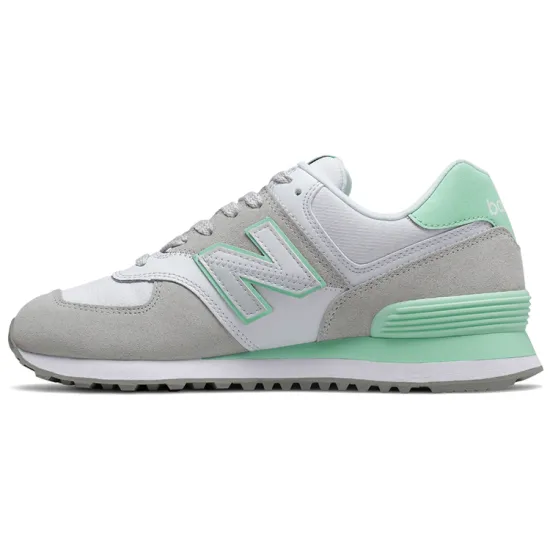 New Balance 574 Split Sail White/Green Women's