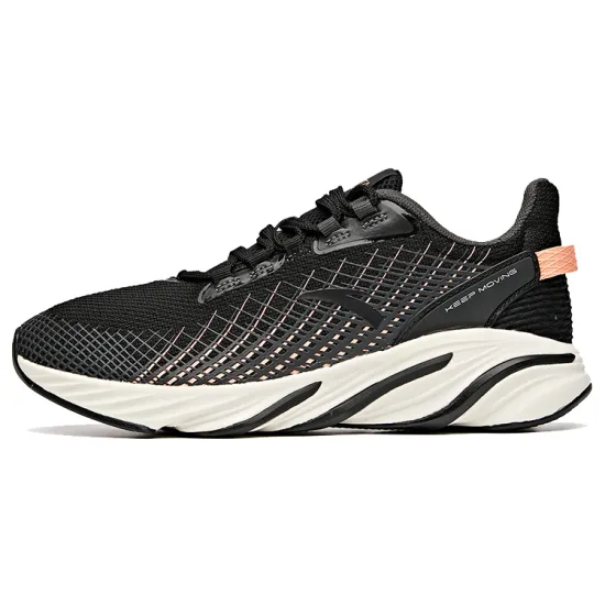 ANTA Running Shoes Women's Low-Top Black/Fuchsia/Ivory White