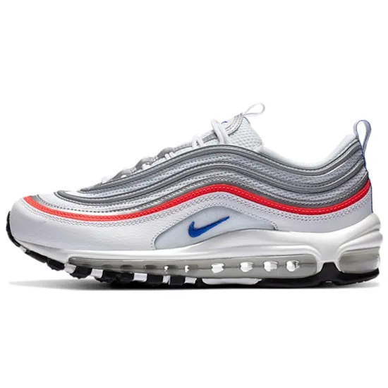 Nike Air Max 97 Metallic Silver Flash Crimson Racer Blue Women's