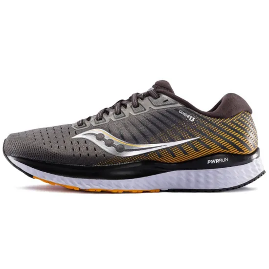 Saucony Guide 13 Running Shoes Men Low-Top Gray Yellow