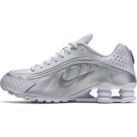 Nike Shox R4 White Metallic Silver GS