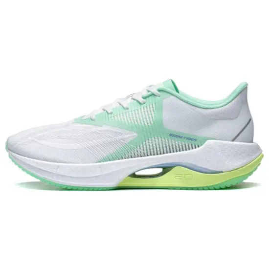 LiNing Super Light 20 Cushioned Slip Resistant Abrasion Resistant Low Top Casual Running Shoes Women's White Green