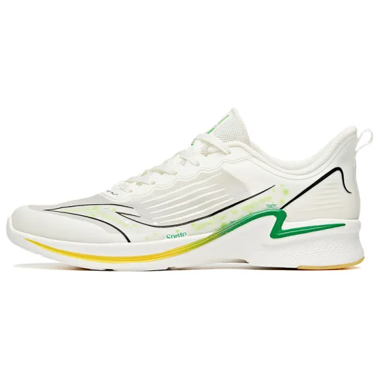 Anta Cushioning Breathable Lightweight Wear-Resistant Slip-Resistant Low-Top Running Shoes Men's White Black Green