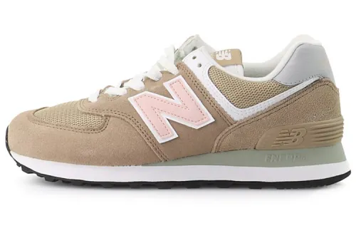 New Balance NB 574 Retro Low-top Casual Running Shoes Women's Yellow Brown B Width