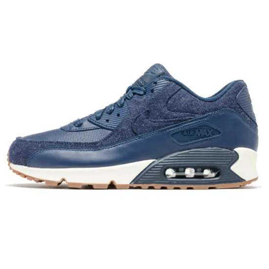 Nike Air Max 90 Running Shoes Men Low-top Dark Blue/White