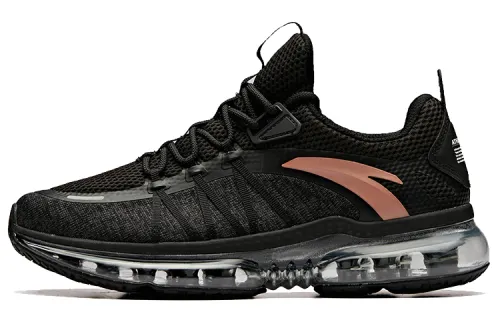 Anta Fabric Cushioning Slip Resistant Abrasion Resistant Breathable Low top Running Shoes Women's Cool Black