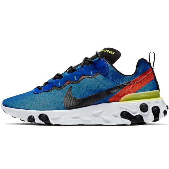 Nike React Element 55 Game Royal Dynamic Yellow Habanero Red