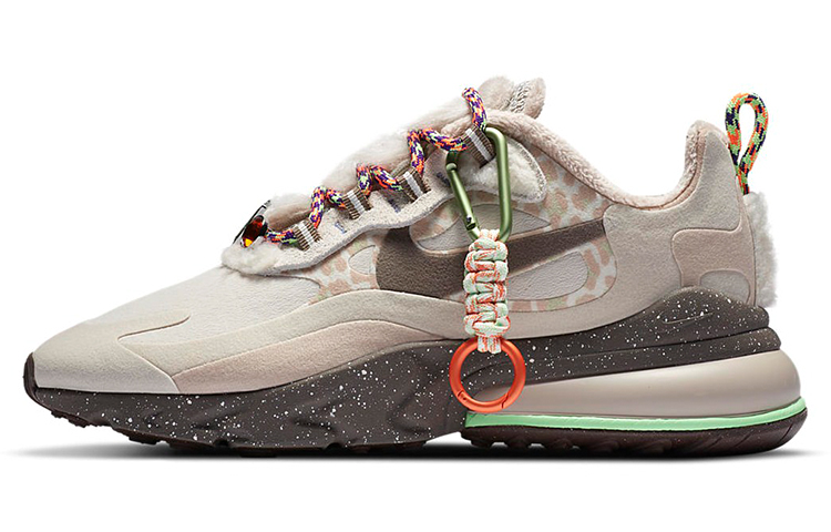 Женские кроссовки Nike Air Max 270 react (экрю/серые)