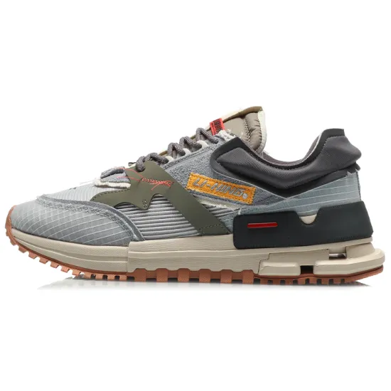 LiNing 001 Running Shoes Men Low-Top Gray Green Blue