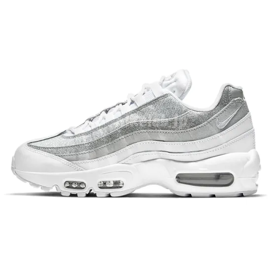 Nike Air Max 95 White Metallic Silver Women's