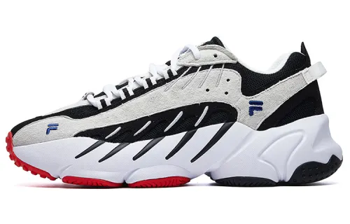 FILA Ade Vintage Textile, Synthetic Leather Low top Running Shoes Men's Black White