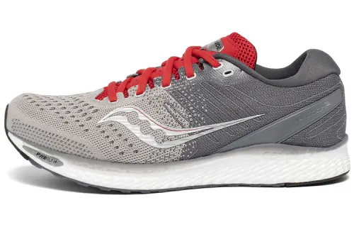 Saucony Freedom 3 Mesh Slip Resistant Cushioning Lightweight Low top Running Shoes Men's Gray Red