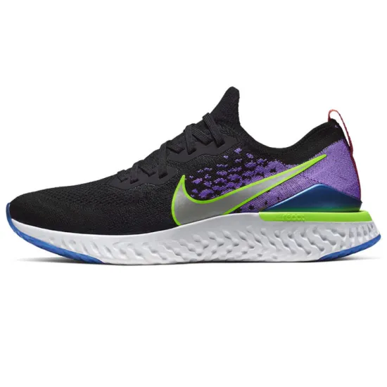 Nike Epic React Flyknit 2 Running Shoes Men Low-top Black/purple