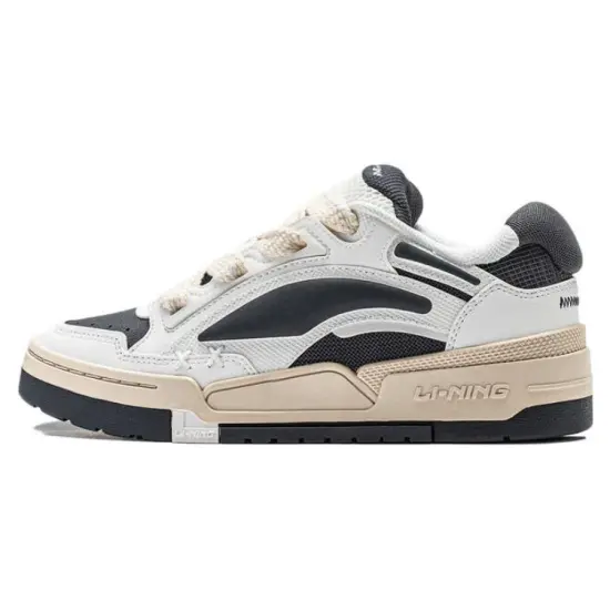 LiNing Journey V2 Anti Slip And Wear Resistant Lightweight Low Top Skateboard Shoes Women's Ecru