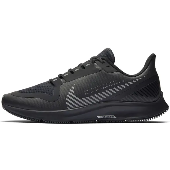 Nike Air Zoom Pegasus 36 Shield Black Metallic Silver Women's