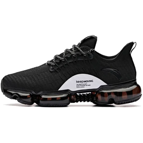 Anta Nebula Low-Top Running Shoes Women's Black White Full-Length Air Cushion
