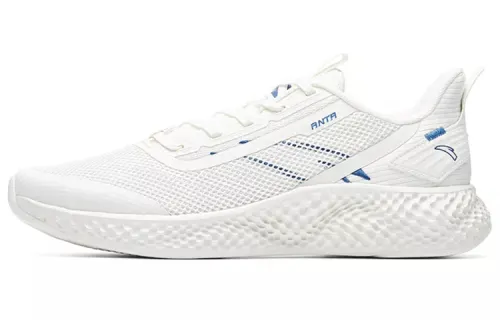 Anta Comfortable Cushioning Slip Resistant Abrasion Resistant Breathable Low top Running Shoes Men's Standard White