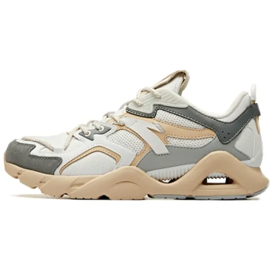 Anta Cushioning Slip-Resistant Rebound Lightweight Low-Top Running Shoes Women's Oat Gray
