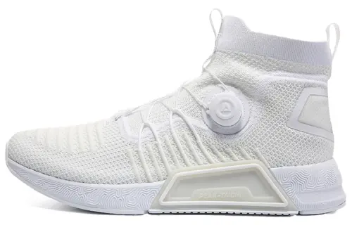 Peak Taiji Ninja Series Shock Absorbing Wear Resistant Rebound High Top Running Shoes Men's White