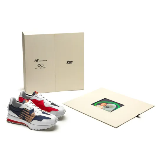 KIKS X NUTTSH ART X New Balance 327 White Red Blue
