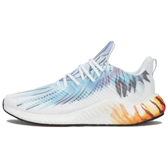 Adidas Alphaboost Running Shoes Unisex Low-top White/Royal Blue/Fern Green