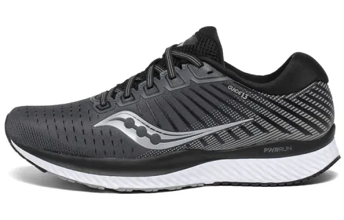 Saucony Guide 13 Mesh Slip Resistant Support Lightweight Low top Running Shoes Men's Black White