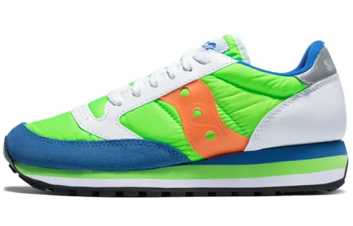Saucony Jazz Triple Mesh Non slip Lightweight Low top Running Shoes Men's Green Blue