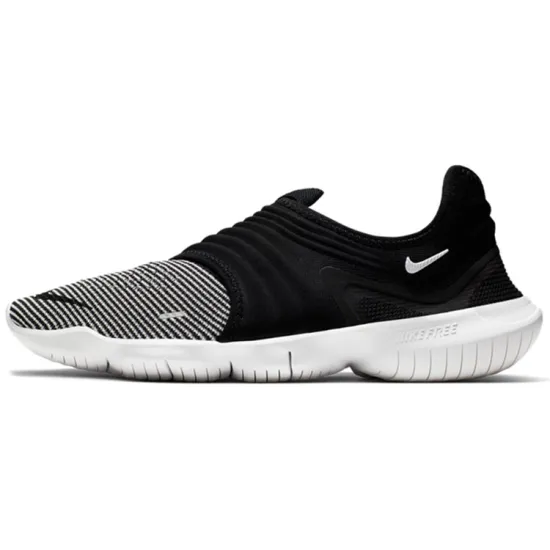 Nike Free RN Flyknit 3.0 Running Shoes Men Low-top Black/white