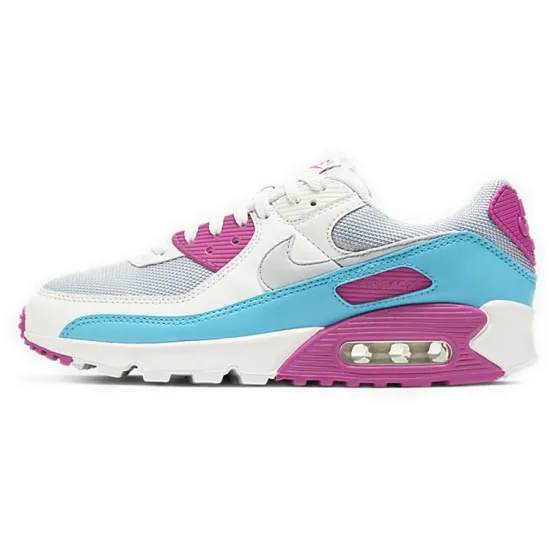 Nike Air Max 90 White Vivid Pink Light Blue Fury Women's