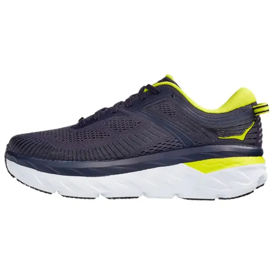 HOKA ONE ONE Bondi 7 Running Shoes Men Low-top Blue/yellow